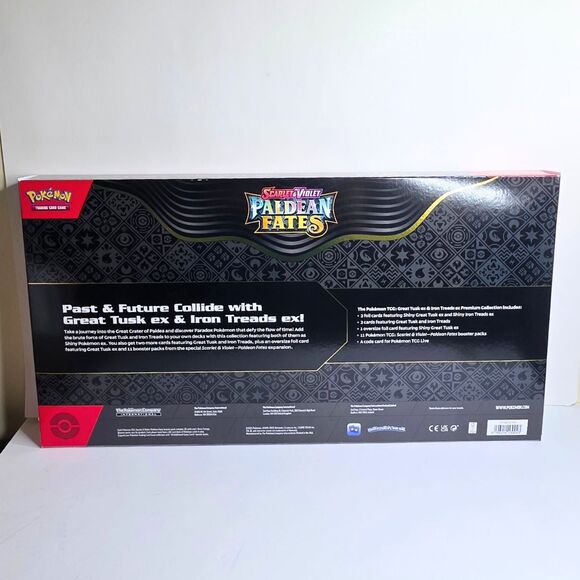 Pokemon Paldean Fates Great Tusk ex & Iron Treads ex Premium Collection Box NEW - Picture 4 of 6